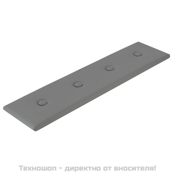 Стенни панели, 12 бр, сиви, 60x15 см, изкуствена кожа, 1,08 м²