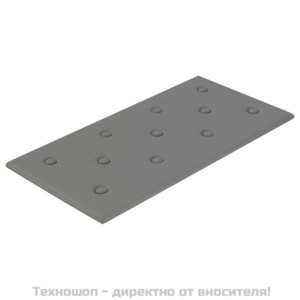 Стенни панели, 12 бр, сиви, 60x30 см, изкуствена кожа, 2,16 м²