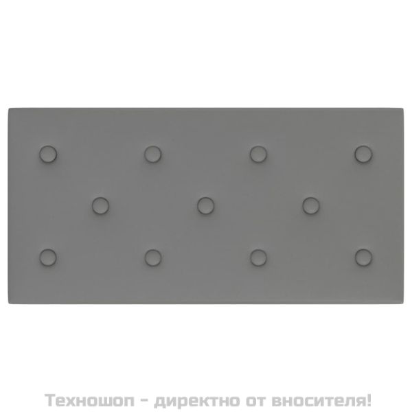 Стенни панели, 12 бр, сиви, 60x30 см, изкуствена кожа, 2,16 м²
