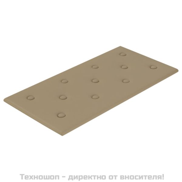 Стенни панели 12 бр капучино 60x30 см изкуствена кожа 2,16 м²