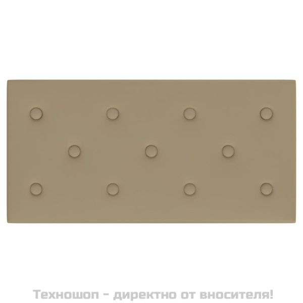 Стенни панели 12 бр капучино 60x30 см изкуствена кожа 2,16 м²