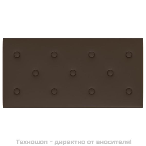 Стенни панели 12 бр кафяви 60x30 см изкуствена кожа 2,16 м²