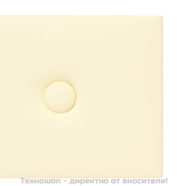 Стенни панели 12 бр кремави 90x15 см изкуствена кожа 1,62 м²