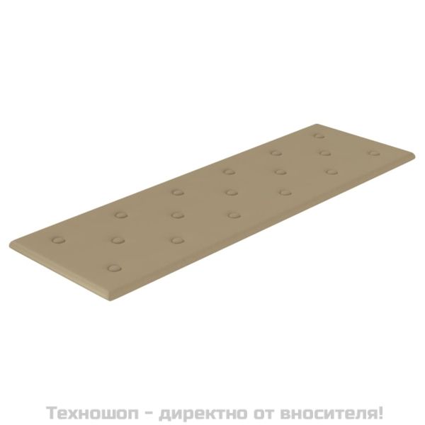 Стенни панели 12 бр капучино 90x30 см изкуствена кожа 3,24 м²