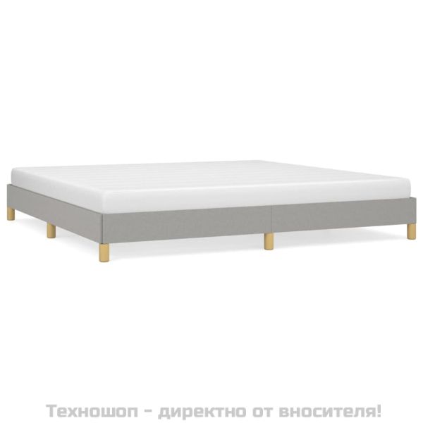 Рамка за легло без матрак, светлосива, 200x200 см, плат