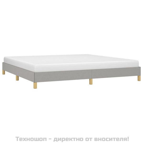 Рамка за легло без матрак, светлосива, 200x200 см, плат