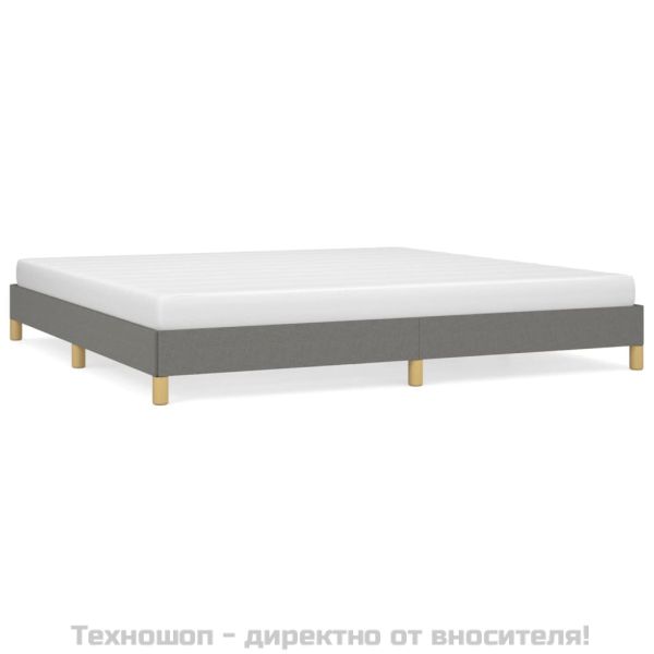 Рамка за легло без матрак, тъмносива, 200x200 см, плат