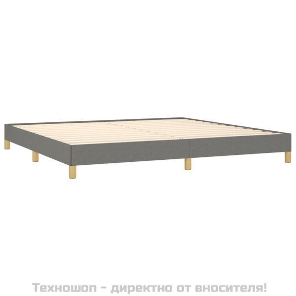 Рамка за легло без матрак, тъмносива, 200x200 см, плат