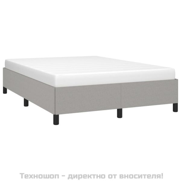 Рамка за легло без матрак, светлосива, 140x200 см, плат
