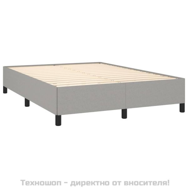 Рамка за легло без матрак, светлосива, 140x200 см, плат