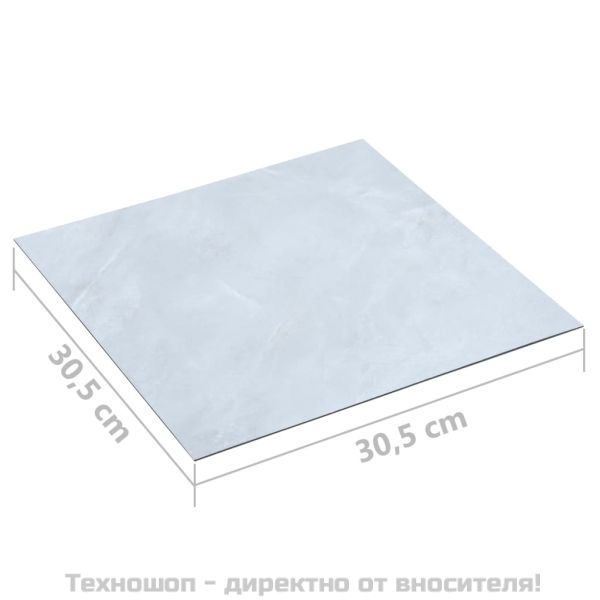 Самозалепващи подови дъски, 5,11 м², PVC, бял мрамор