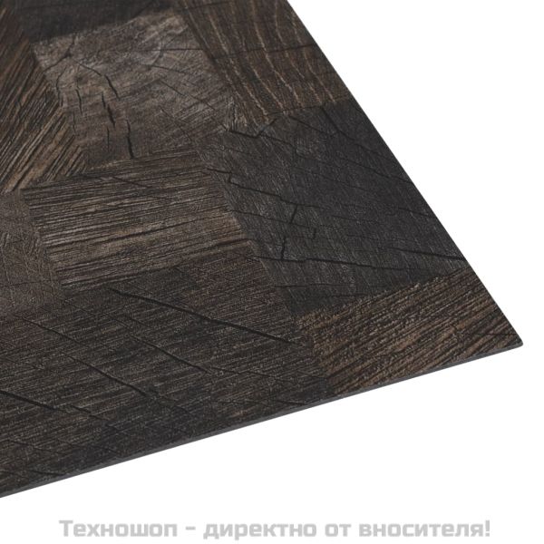 PVC подови дъски самозалепващи 5,11 м² кафява дървесна текстура