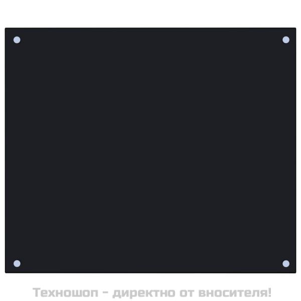 Кухненски гръб, черен, 70x60 см, закалено стъкло