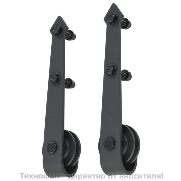 Плъзгаща врата с монтажни части, 80x210 см, борово дърво масив