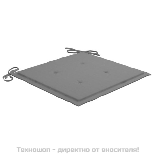 Стифиращи градински столове с възглавници 8 бр тик масив