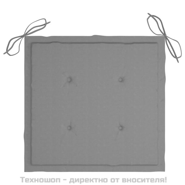 Стифиращи градински столове с възглавници 8 бр тик масив