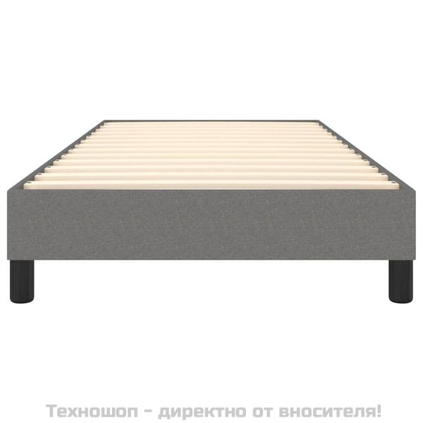 Рамка за легло с пружини, тъмносива, 90x200 см, плат