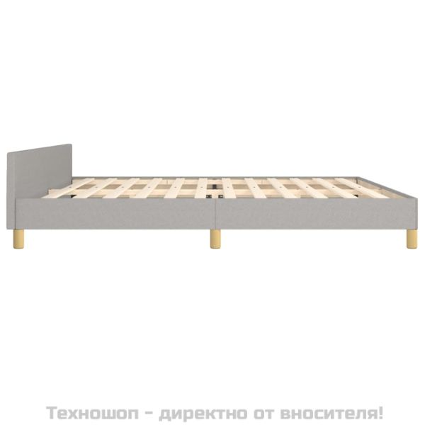 Рамка за легло без матрак, светлосива, 200x200 см, плат