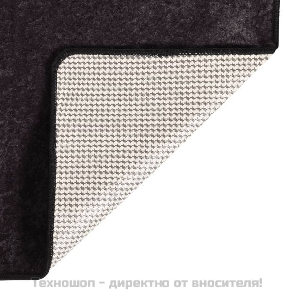 Килим, миещ се, 80x300 см, антрацит, противоплъзгащ