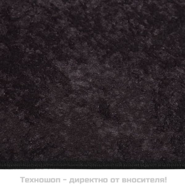 Килим, миещ се, 80x300 см, антрацит, противоплъзгащ