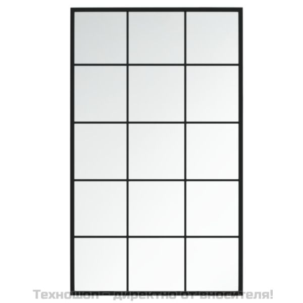 Огледало за стена, черно, 100x60 см, метал