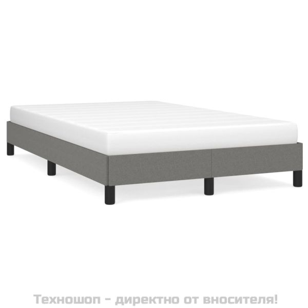 Рамка за легло без матрак, тъмносива, 120x200 см, плат
