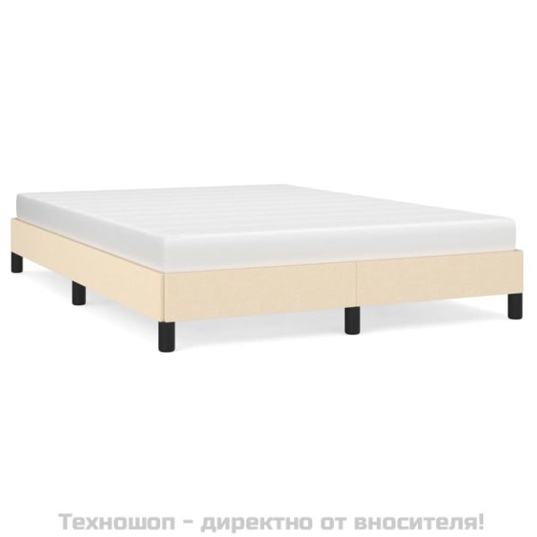 Рамка за легло без матрак, кремава, 140x200 см, плат