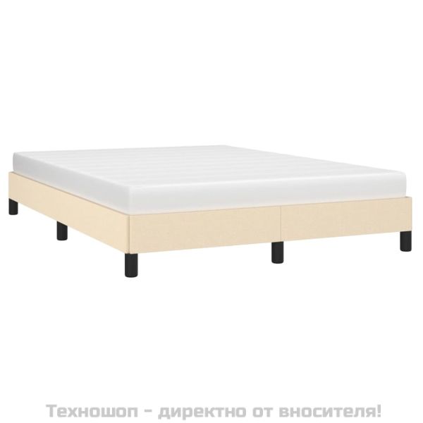 Рамка за легло без матрак, кремава, 140x200 см, плат