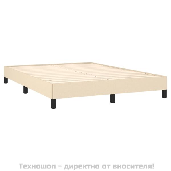 Рамка за легло без матрак, кремава, 140x200 см, плат