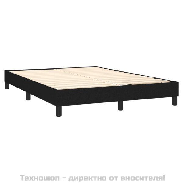 Рамка за легло с пружини, черна, 140x200 см плат