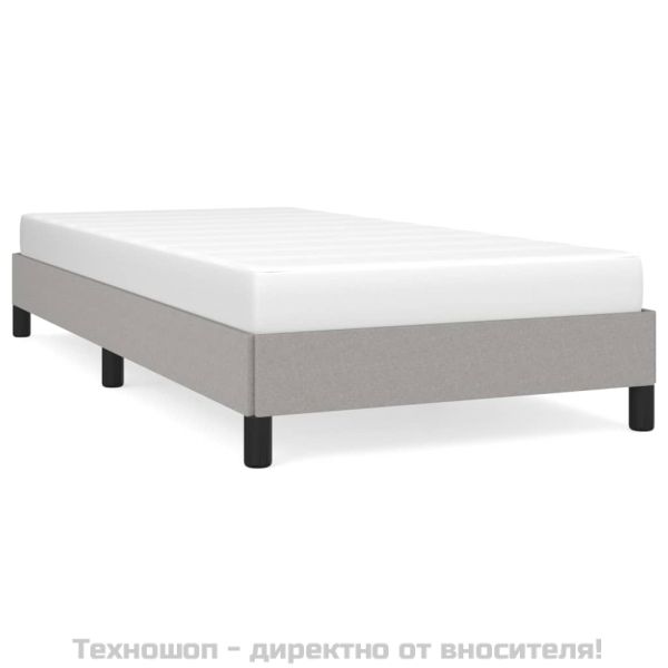 Рамка за легло без матрак, светлосива, 90x200 см, плат