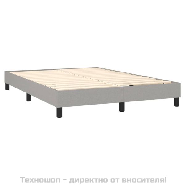 Рамка за легло с пружини, светлосив, 140x190 см, плат