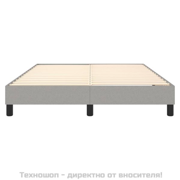 Рамка за легло с пружини, светлосив, 140x190 см, плат