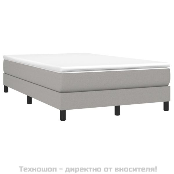 Рамка за легло с пружини, светлосива, 120x200 см, плат