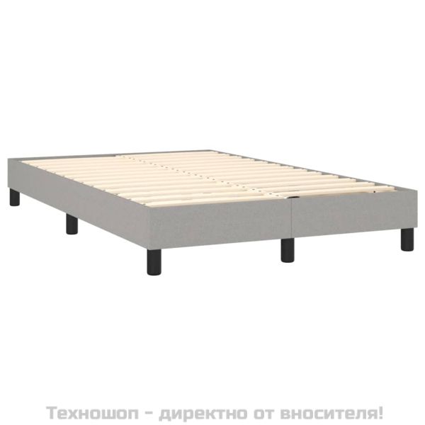 Рамка за легло с пружини, светлосива, 120x200 см, плат