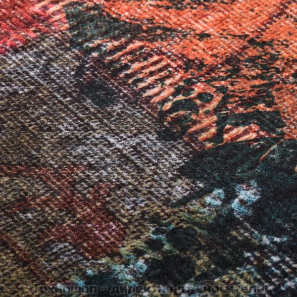 Килим, миещ се, пачуърк, 80x150 см, пъстър, противоплъзгащ