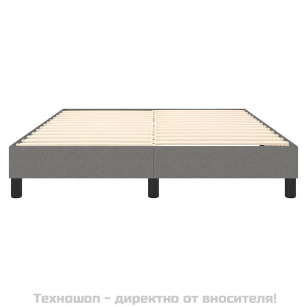 Рамка за легло с пружини, тъмносива, 140x190 см, плат