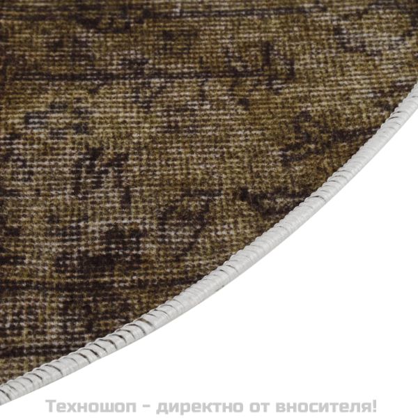 Килим, миещ се, пачуърк, φ120 см, пъстър, противоплъзгащ