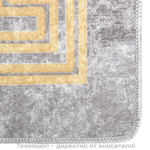 Килим, миещ се, сив, 80x150 см, противоплъзгащ