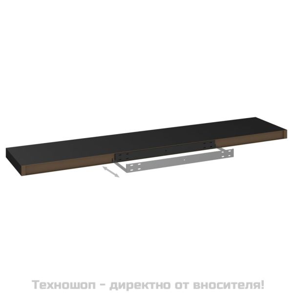Окачен стенен рафт, черен, 120x23,5x3,8 см, МДФ