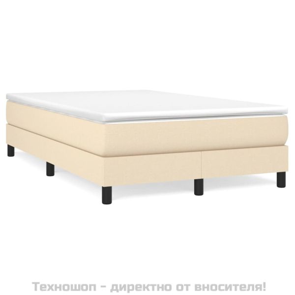 Рамка за легло с пружини, кремава, 120x200 см, плат