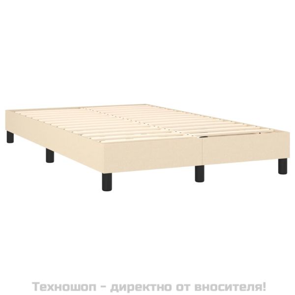 Рамка за легло с пружини, кремава, 120x200 см, плат
