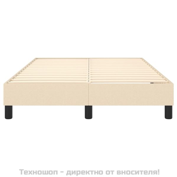 Рамка за легло с пружини, кремава, 120x200 см, плат