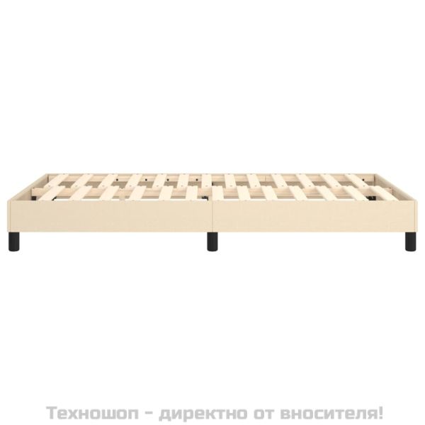 Рамка за легло с пружини, кремава, 120x200 см, плат
