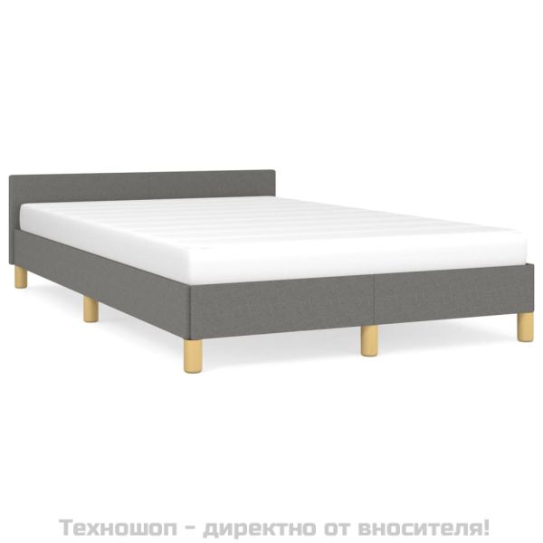 Рамка за легло без матрак, тъмносива, 120x200 см, плат