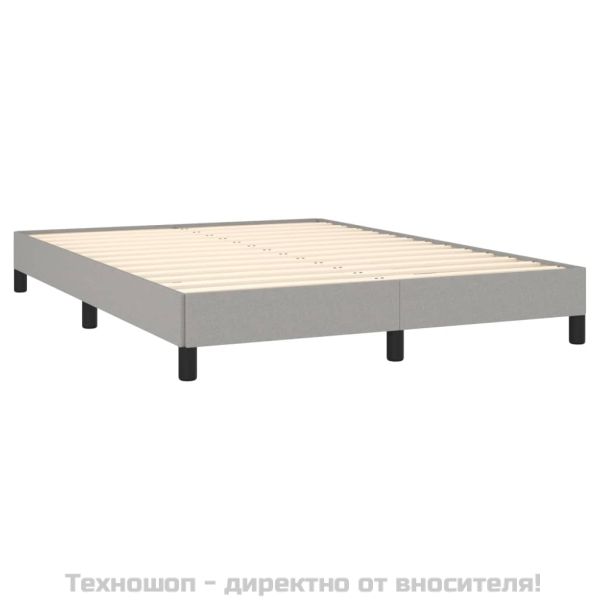 Рамка за легло без матрак, светлосива, 140x200 см, плат