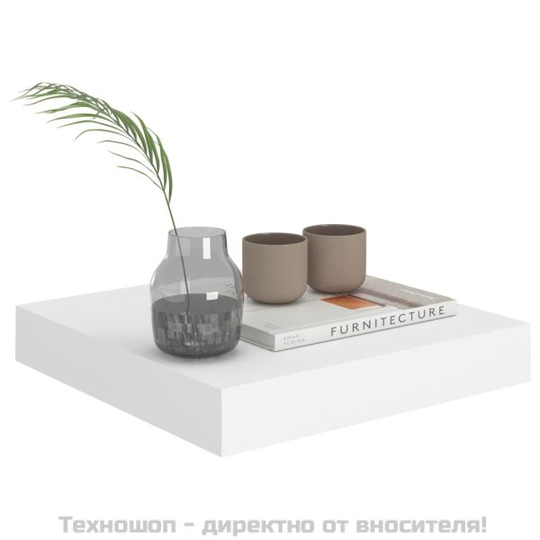 Окачени стенни рафтове, 4 бр, бели, 23x23,5x3,8 см, МДФ