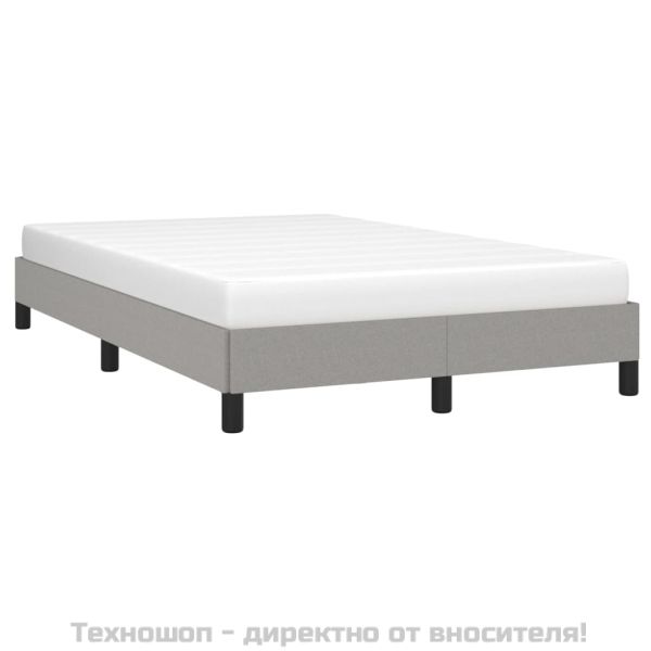 Рамка за легло без матрак, светлосива, 120x200 см, плат