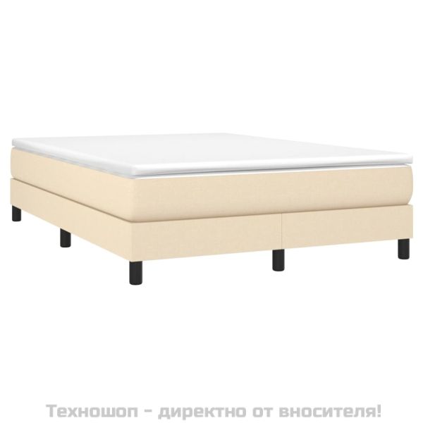 Рамка за легло с пружини, кремава, 140x200 см, плат