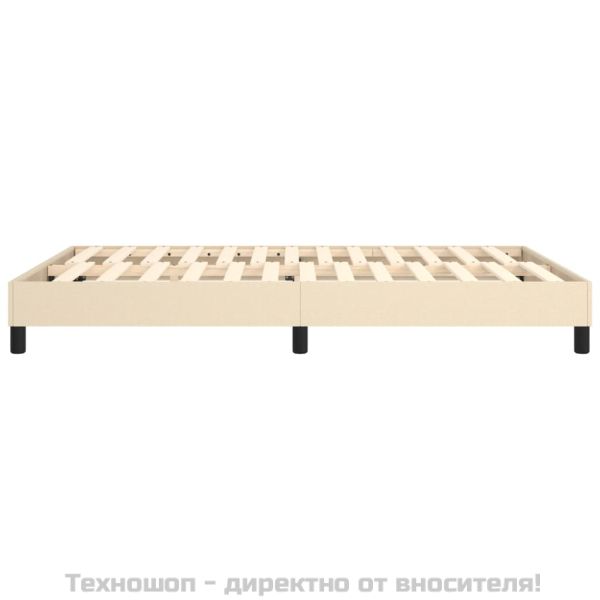 Рамка за легло с пружини, кремава, 140x200 см, плат